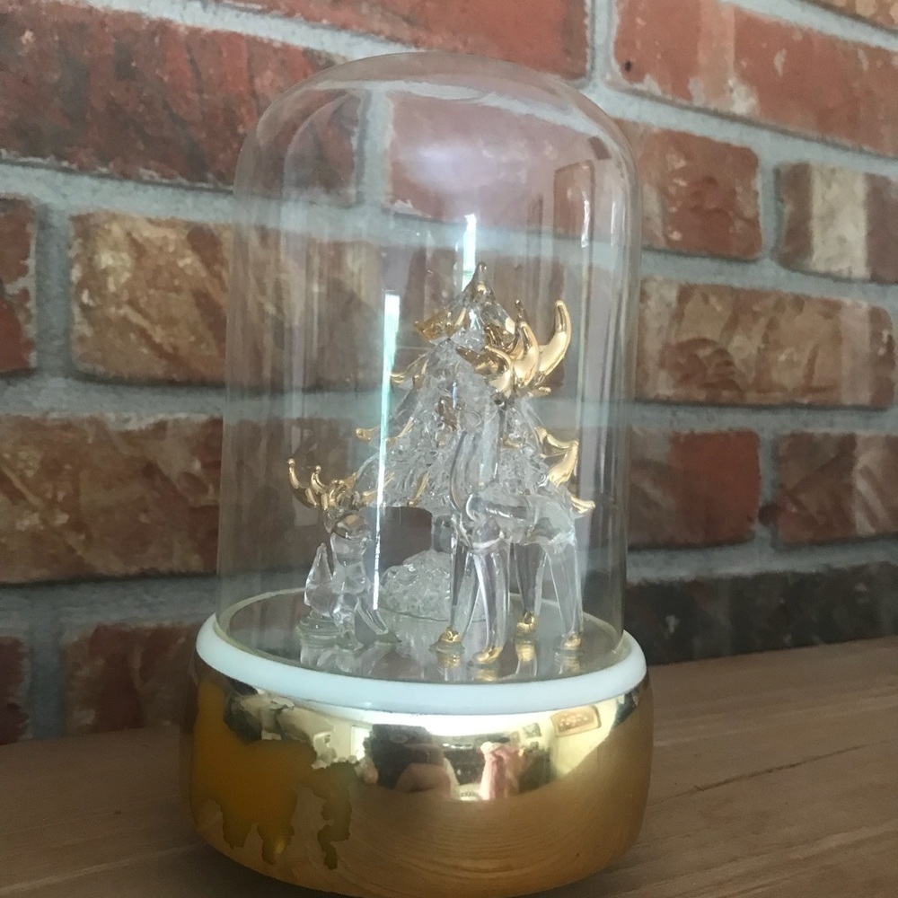 Rare Vintage Moving Musical Crystal Deer Globe🔴FINAL SALE